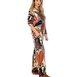 Floral Ashley Shimmering Safari Set Women’s Size XL NWT Long Sleeves Long Pants